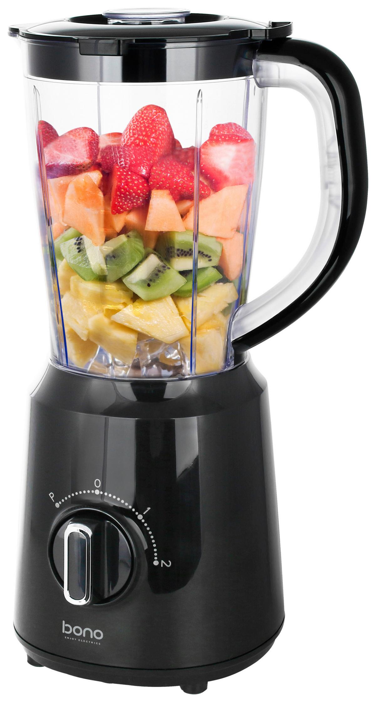 Turmixgép Lola Kb. 1,5l - fekete, Konventionell, műanyag/fém (21,2/17,45/37,8cm) - Bono
