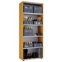 Schuhschrank Vandol Buche Dekor B: 71 cm - Buchefarben/Schwarz, Design, Holzwerkstoff (71/180/37cm) - MID.YOU
