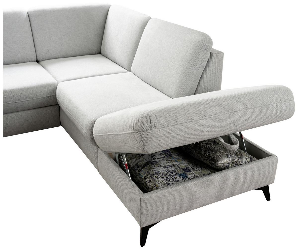 SEDACIA SÚPRAVA LOLLAND - čierna/svetlosivá, Modern, kov/textil (249/212cm)