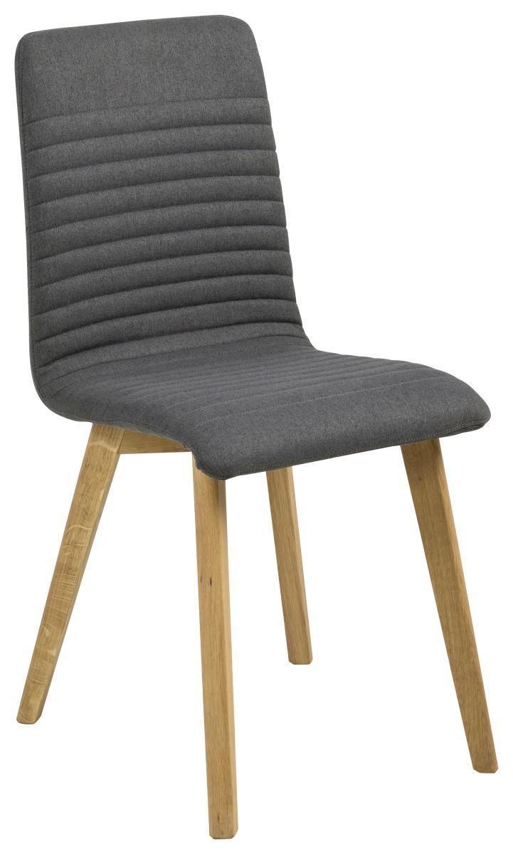 Polsterstuhl Arosa Anthrazit Echtholz Beine - Eichefarben/Anthrazit, Design, Holz/Textil (42/90/43cm) - Carryhome