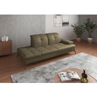 Récamiere Amica E, Olivgrün B: 231 Cm - Schwarz/Olivgrün, KONVENTIONELL, Leder (231/90/122cm) - Sit & More