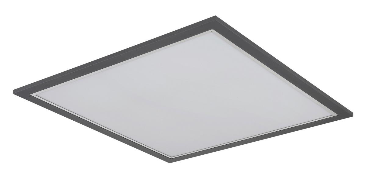 Led-deckenleuchte 41582d2 - Chromfarben/Anthrazit, KONVENTIONELL, Kunststoff/Metall (44,5/44,5/6cm) - Globo