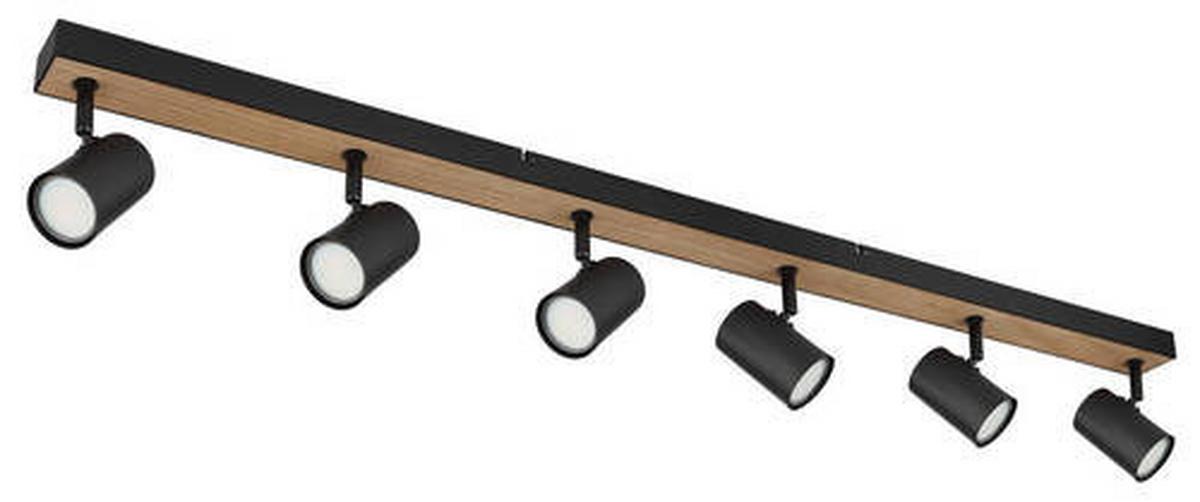 Strahler 57911-6dbw - Dunkelbraun/Schwarz, Natur, Holzwerkstoff/Metall (115/6/13,5cm) - Globo
