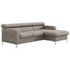Ecksofa Mit Schlaffunktion Sammy Grau Leder - Chromfarben/Grau, Design, Leder (227/168cm) - Livetastic