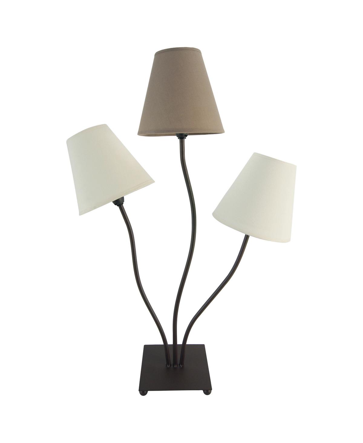 Tischlampe Boho Braun/beige Mit Kippschalter - Beige/Braun, LIFESTYLE, Textil/Metall (41/16cm) - Näve
