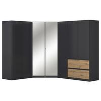 Eckkleiderschrank Costa Grau Eiche Artisan Dekor - Eiche Artisan/Grau, MODERN, Holzwerkstoff (208/197/253cm) - Rauch Möbel