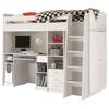 Vysoká posteľ UNIT so stolíkom a skrinkou - biela, Modern, kompozitné drevo (90/200cm) - MID.YOU