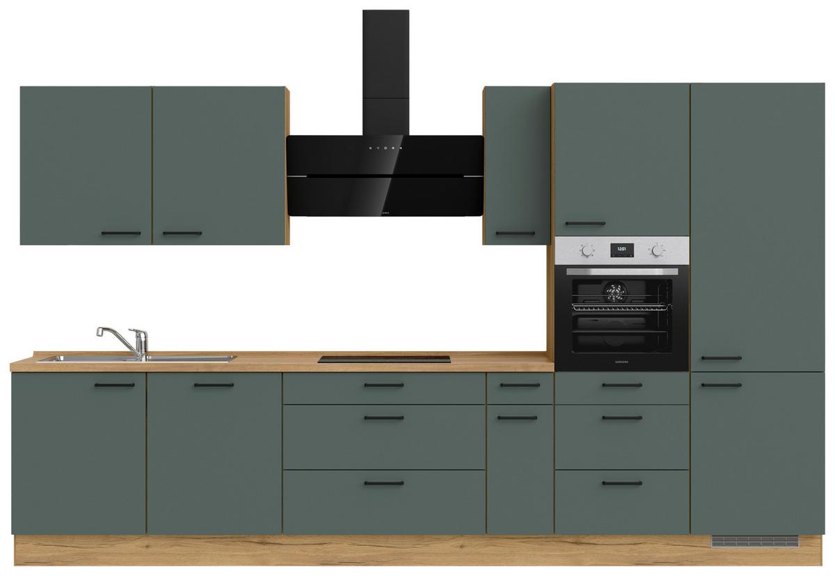 Küchenleerblock Easytouch High-Line, H12 Re. - Dunkelgrün/Eichefarben, MODERN, Holzwerkstoff (360cm) - Nobilia