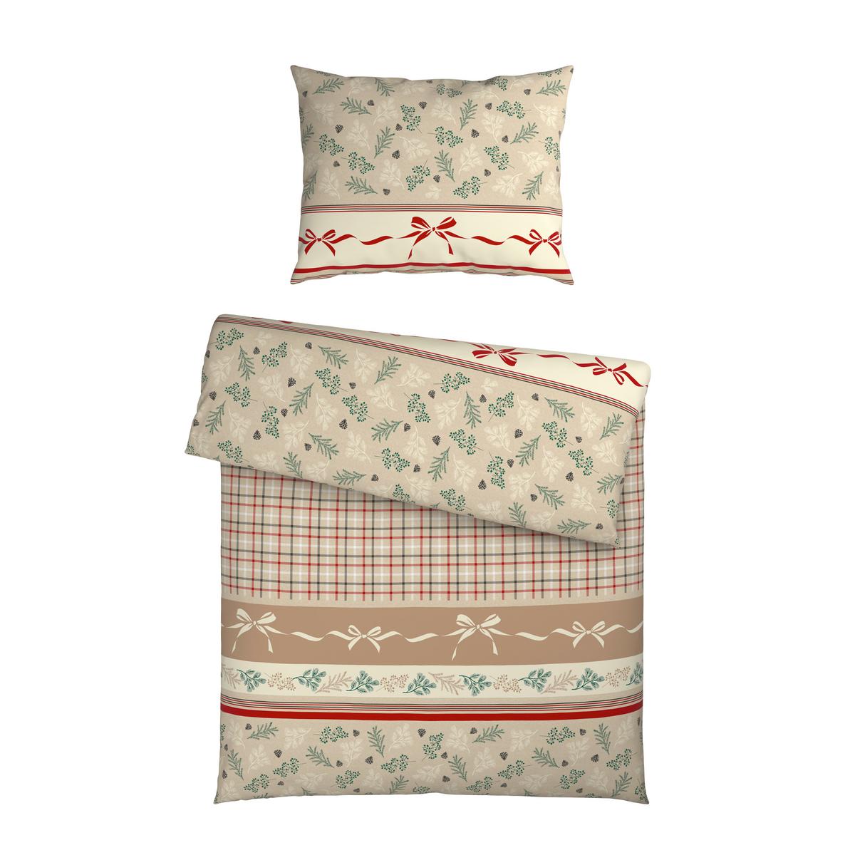 BETTWÄSCHE LILLEHAMMER - Beige/Rot, ROMANTIK / LANDHAUS, Textil - James Wood