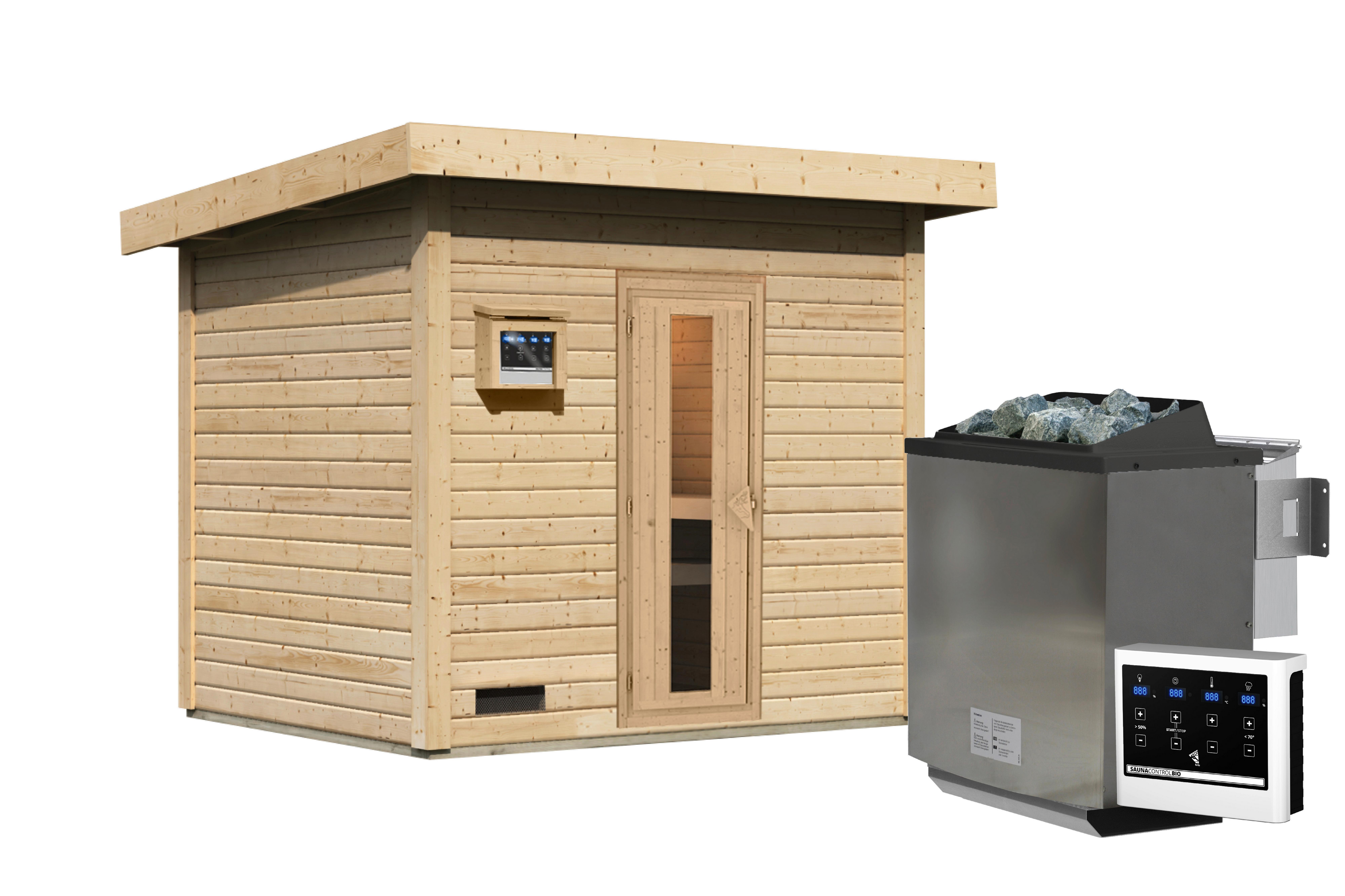 Saunahaus Bente 3 231/175/196 Cm - Fichtefarben, Basics, Holz (231/175/196cm)