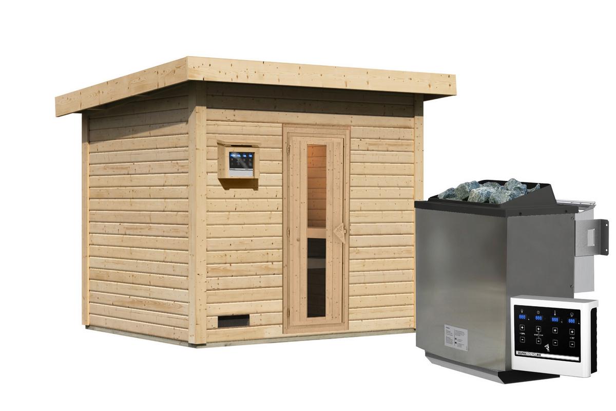 Saunahaus Bente 3 231/175/196 cm - Fichtefarben, Basics, Holz (231/175/196cm)