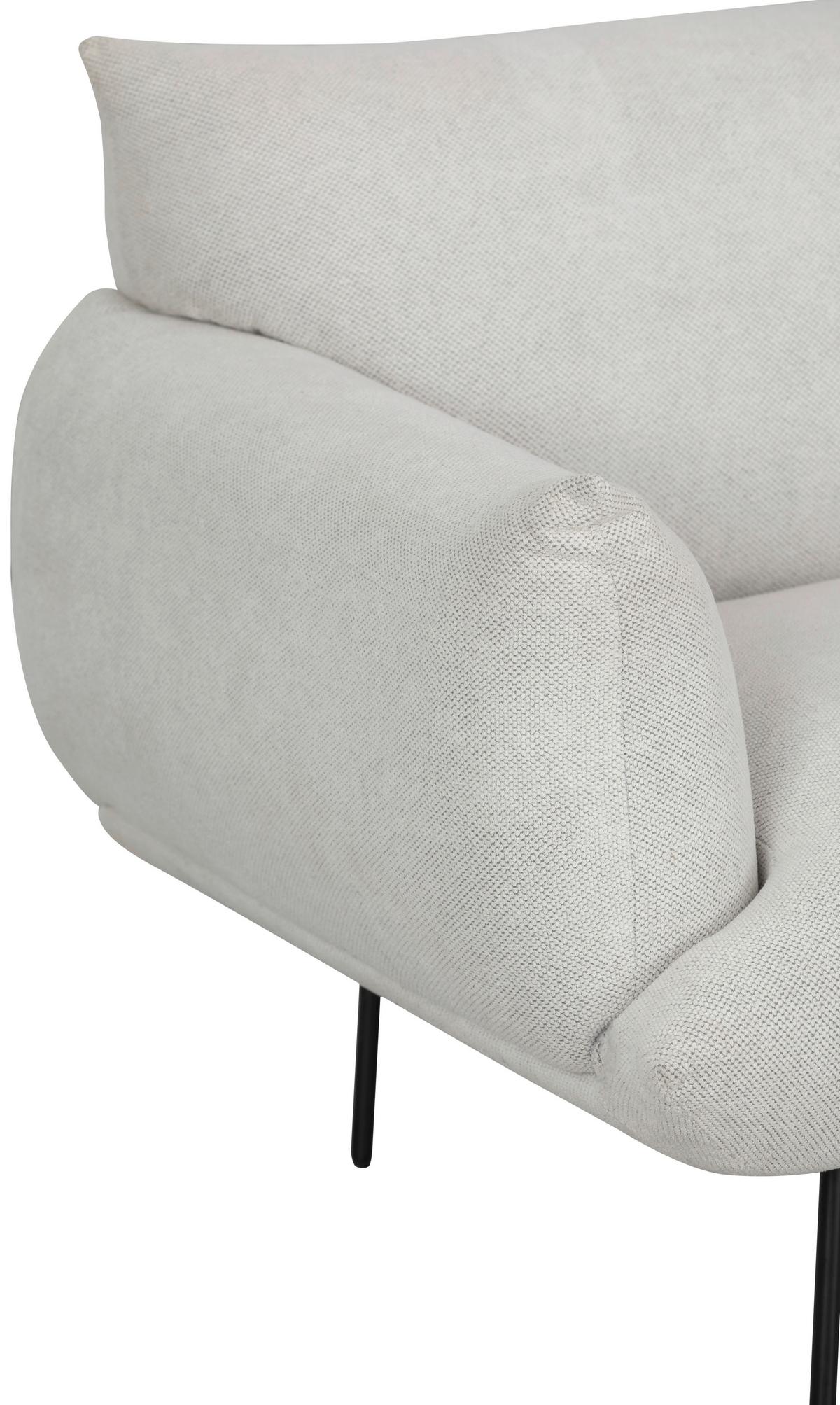 Sofa Honey - Creme/Schwarz, Trend, Textil (185/77/83cm) - P & B