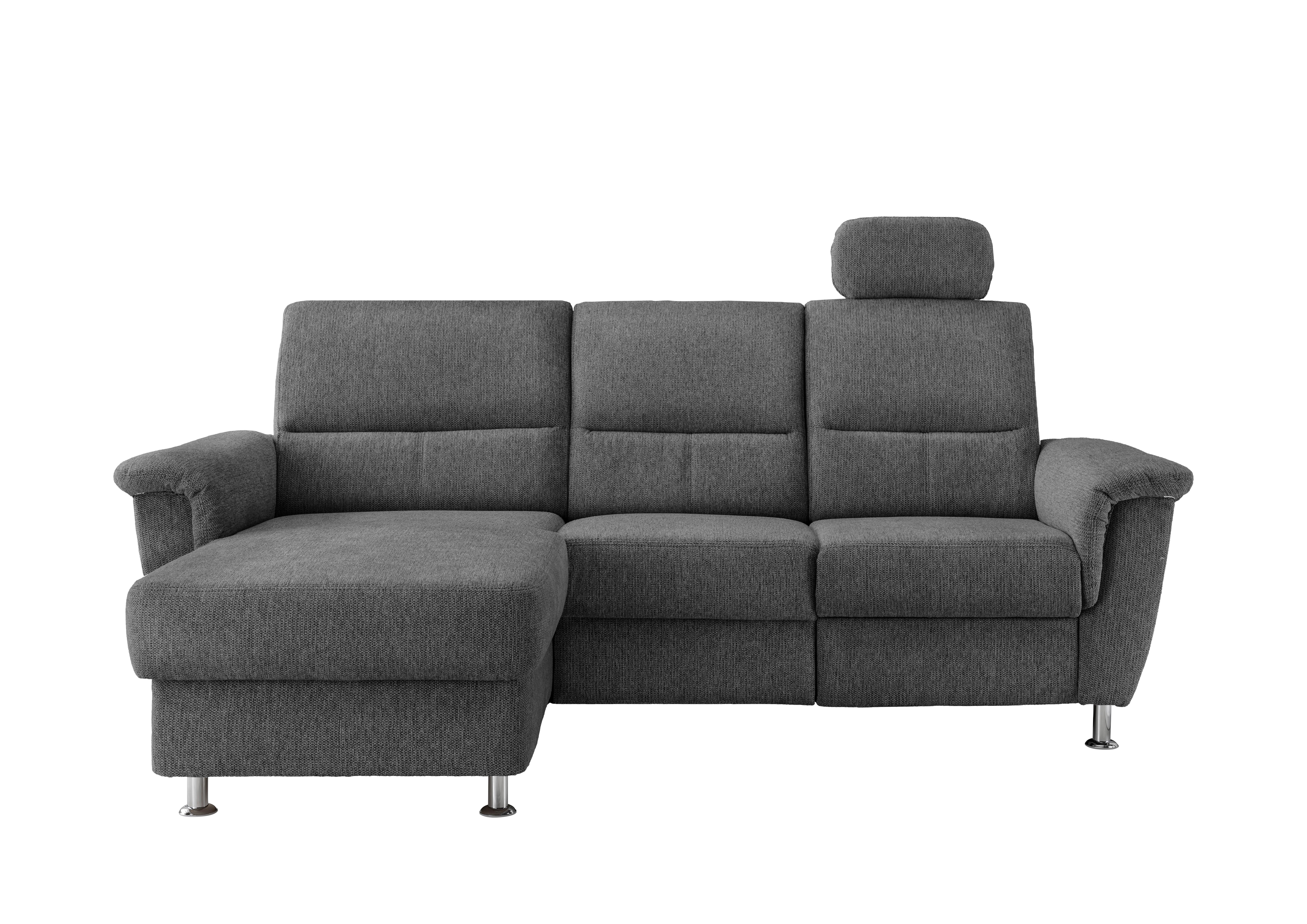 Ecksofa mit Bettkasten Parole Anthrazit Chenille - Chromfarben/Anthrazit, MODERN, Textil (165/231cm) - Livetastic