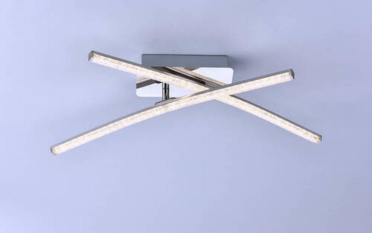 Led-deckenleuchte Simon L: 58 Cm, 2-Flammig - Chromfarben, Design, Metall (58/51/10cm)
