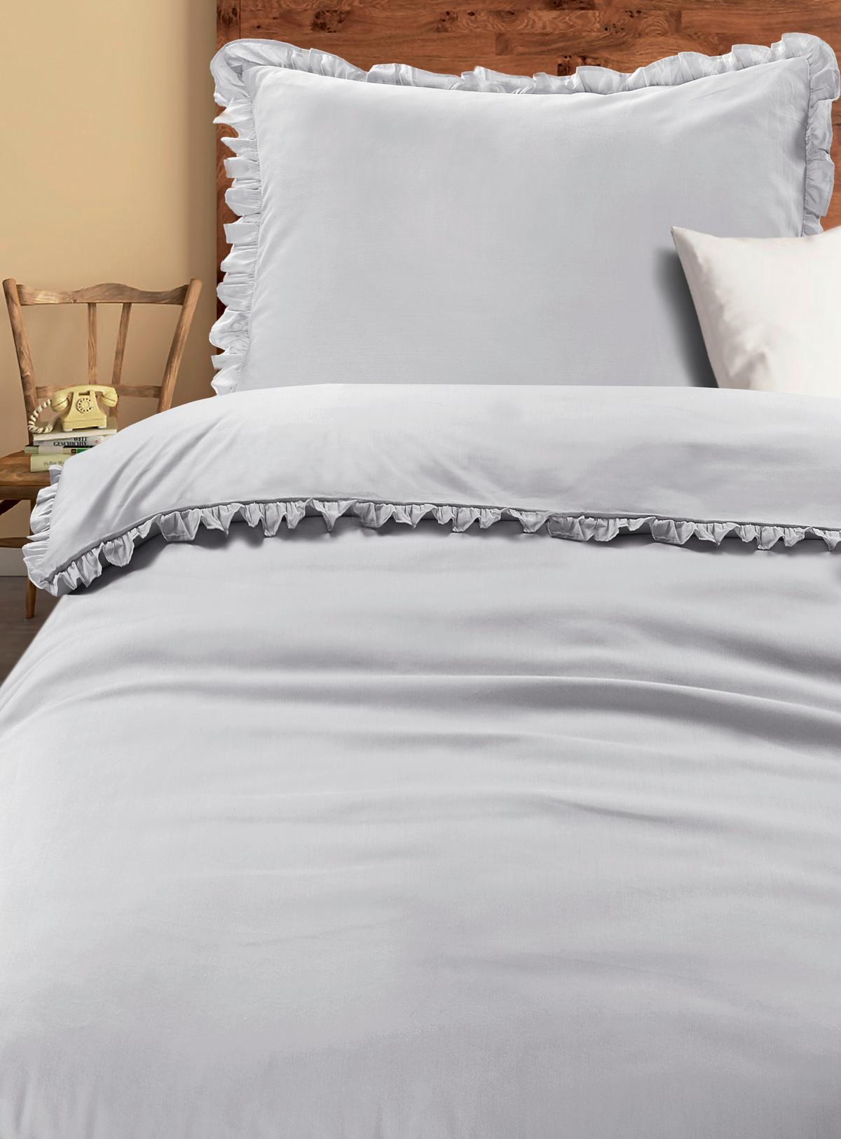 Bettwäsche Nicoletta - Hellgrau, ROMANTIK / LANDHAUS, Textil - James Wood