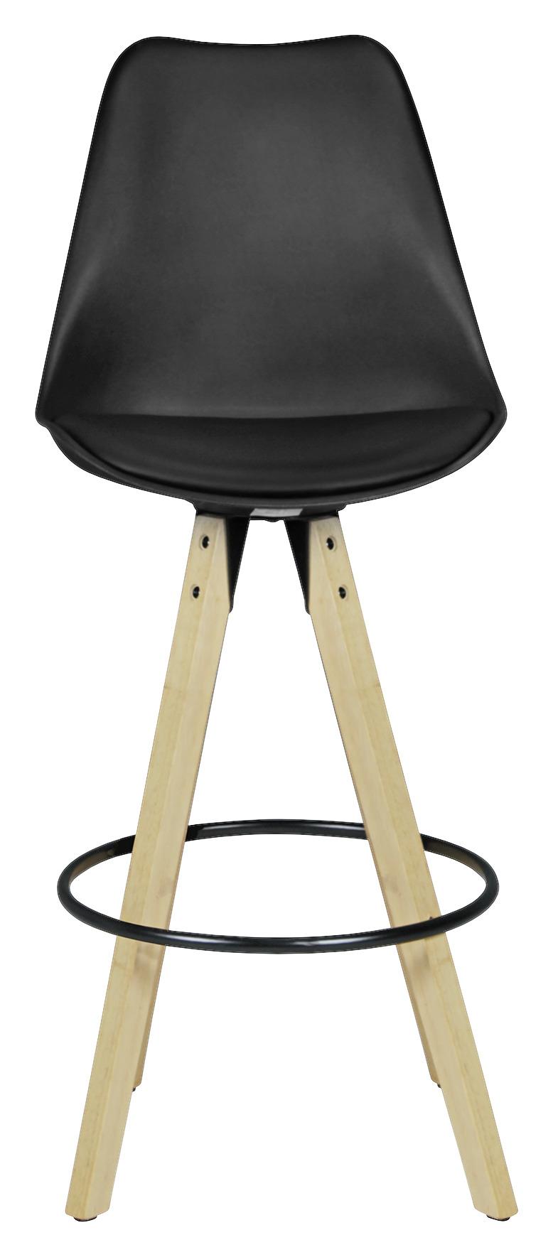 Barová stolička Lima 2ks čierna - čierna/farba duba, Design, kov/drevo (49/113/49cm) - MID.YOU