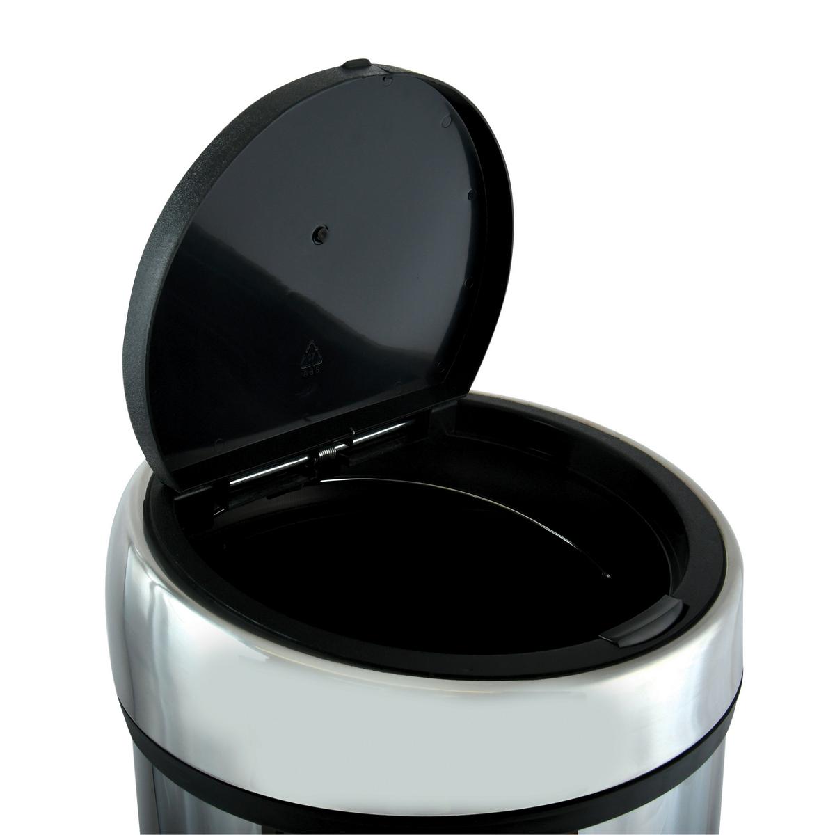 Abfalleimer Edelstahl30l - Dunkelgrau/Schwarz, Basics, Kunststoff/Metall (35/66/35cm) - Spirella