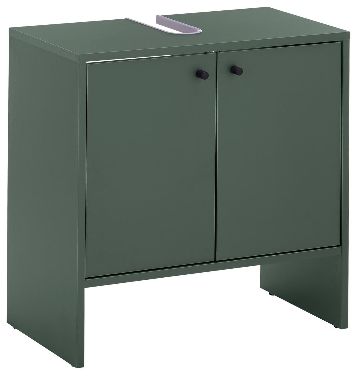 Kúpeľňová skrinka pod umývadlo KAIRO, olivová - olivovozelená/čierna, Modern, kompozitné drevo/plast (60/60/35cm) - MID.YOU