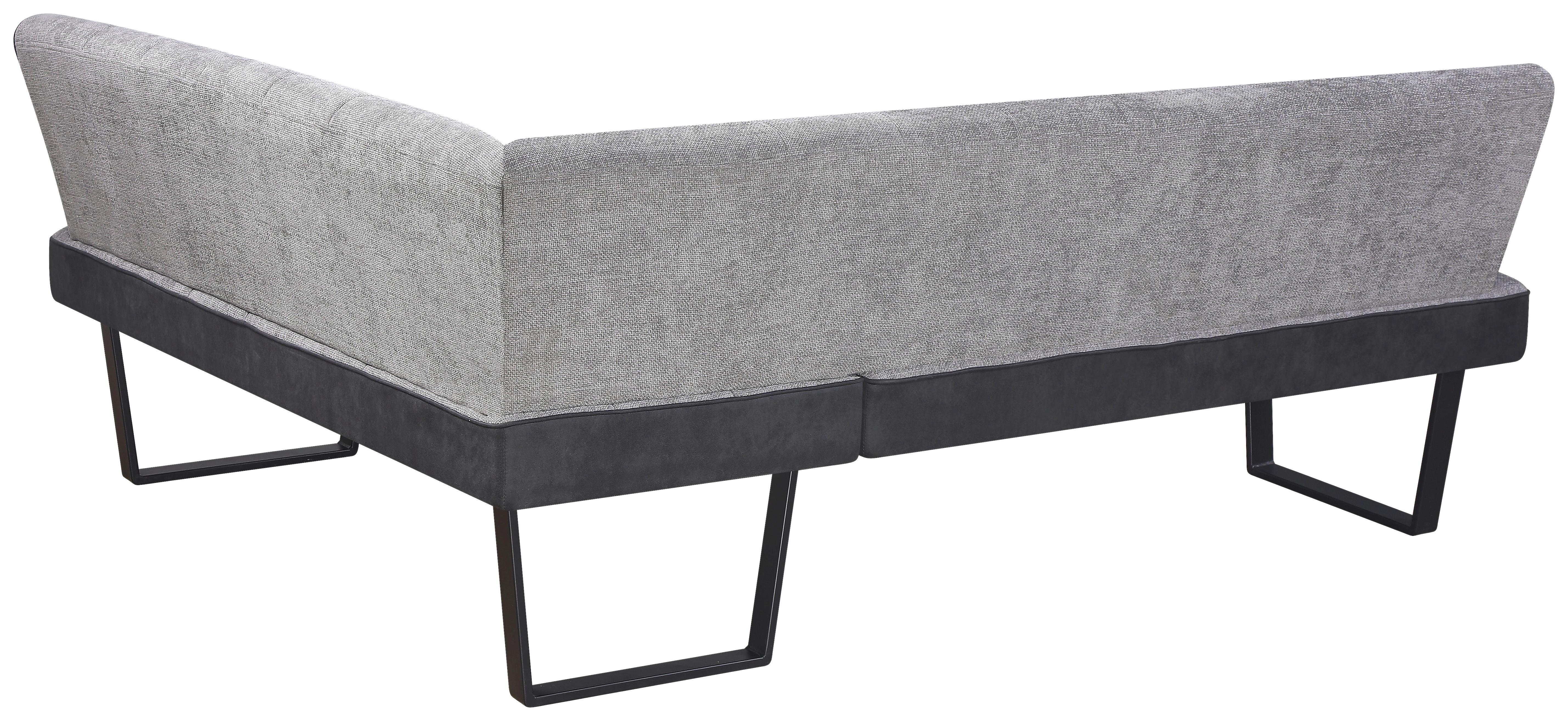 Eckbank Pag - Hellgrau/Schwarz, KONVENTIONELL, Textil/Metall (200/160cm) - MID.YOU