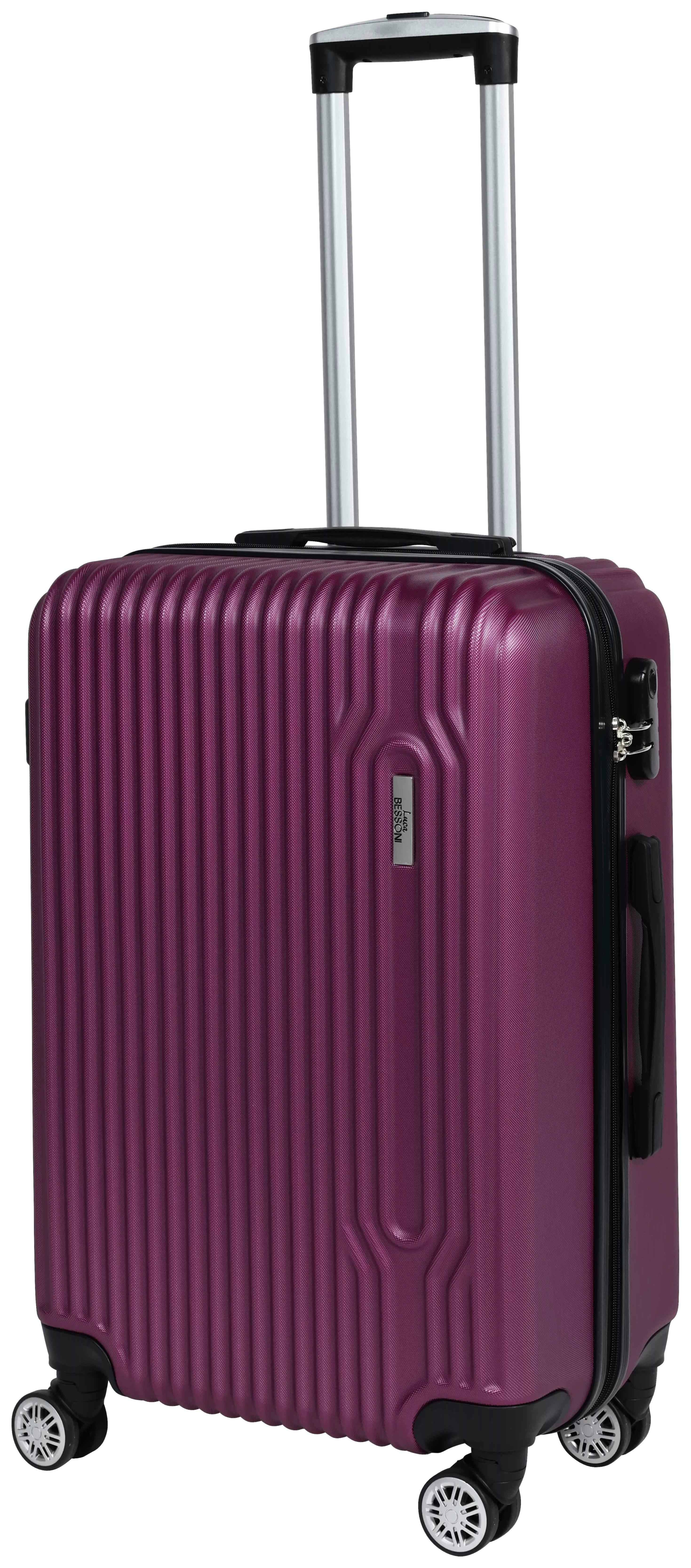 Reisekoffer Palermo 4 Rollen Hartschale, Größe S - Lila, Design, Kunststoff/Textil (36/23/55cm) - Luca Bessoni