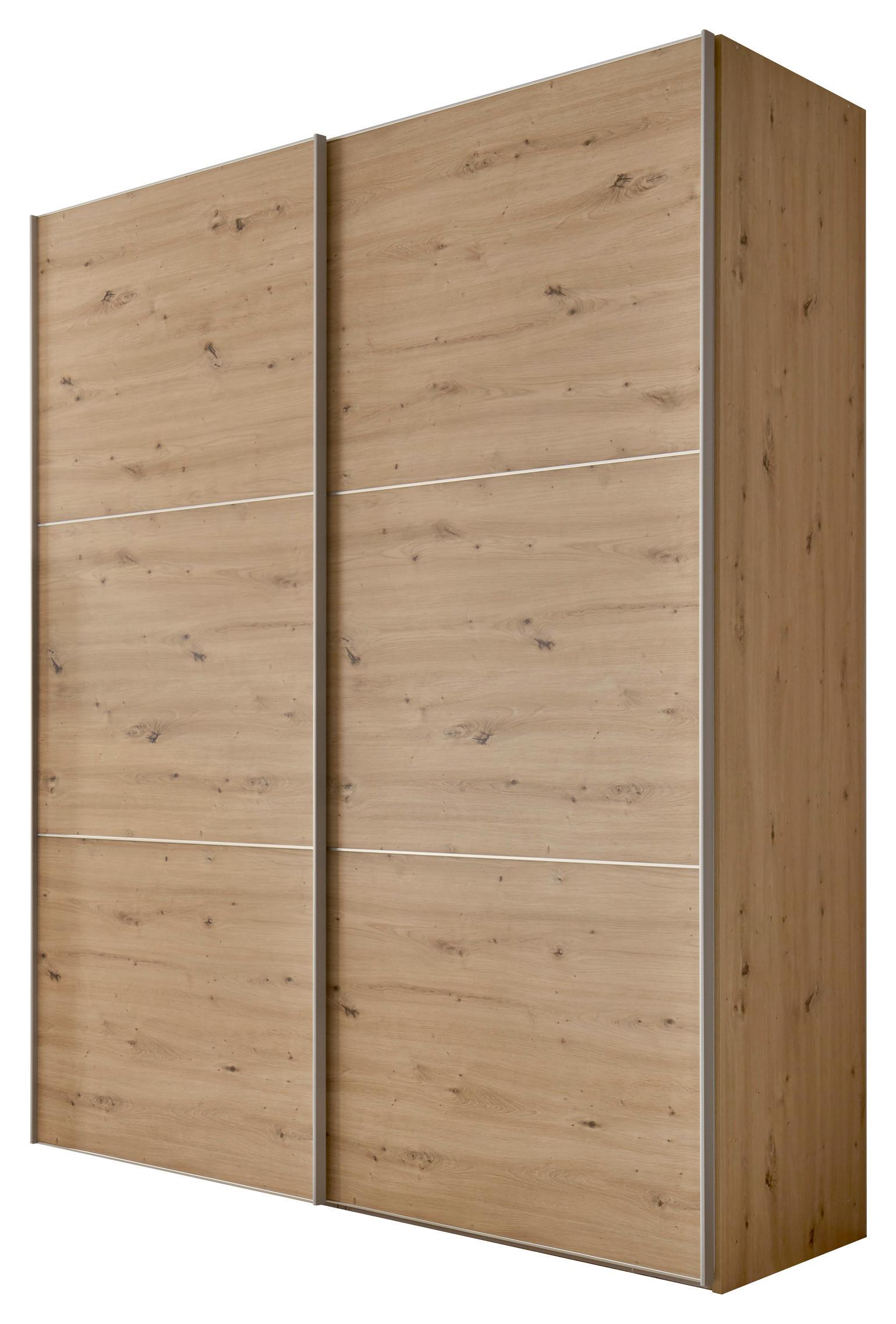 Schwebetürenschrank 225cm Includo, Eiche Artisan - Weiß/Eiche Artisan, MODERN, Holzwerkstoff (225/222/68cm) - MID.YOU