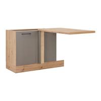 Rohová spodní skříňka LINZ LINZ UE110 - šedá/černá, Moderní, kov/kompozitní dřevo (112/90/60cm)