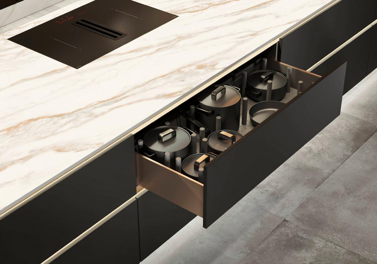 Einbauküche Eastbourne Frei Planbar Modern, grifflos - MODERN, Holzwerkstoff - Vertico