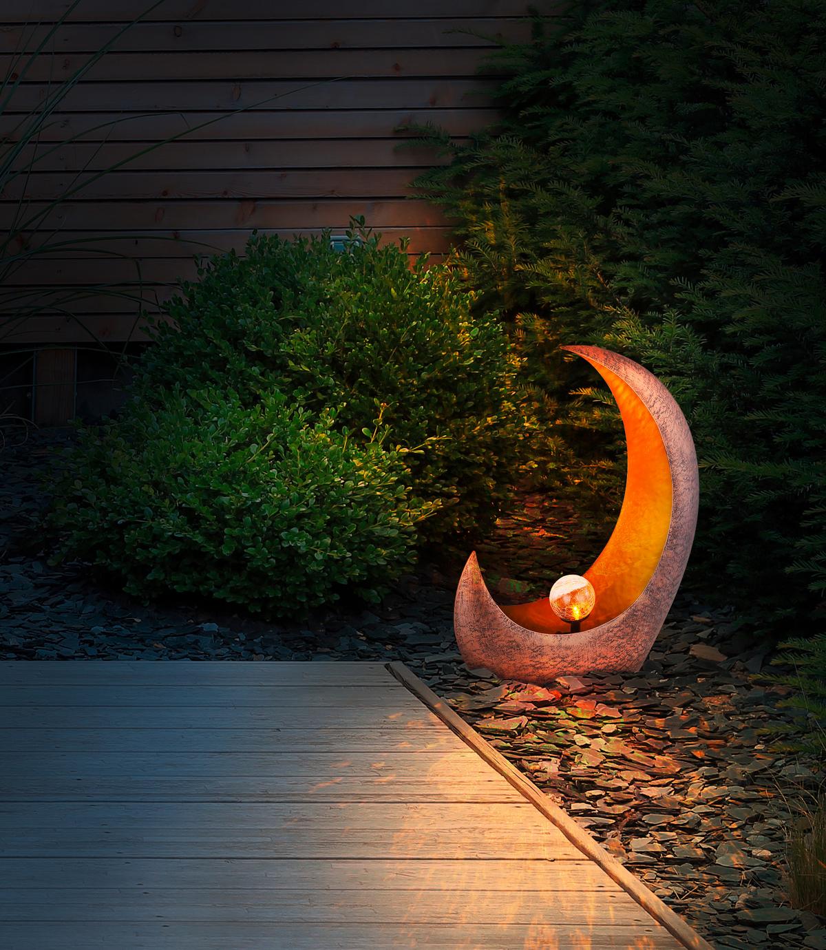 Solarleuchte 36520 - Klar/Messingfarben, Design, Glas/Metall (37,5/13,5/45cm) - Globo