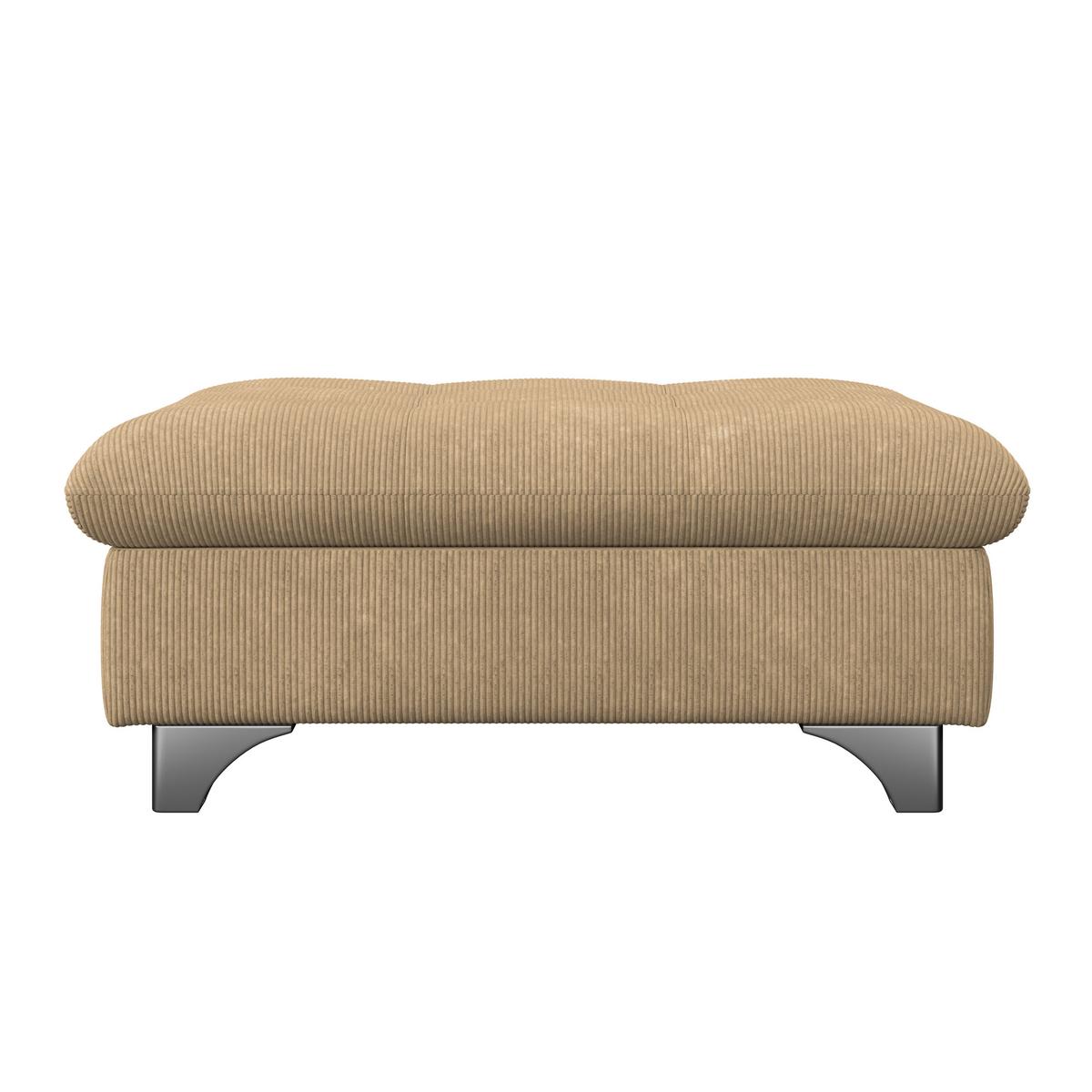 Hocker Gemini Sandfarben B: 108cm - Sandfarben/Chromfarben, KONVENTIONELL, Textil (108/46/108cm)