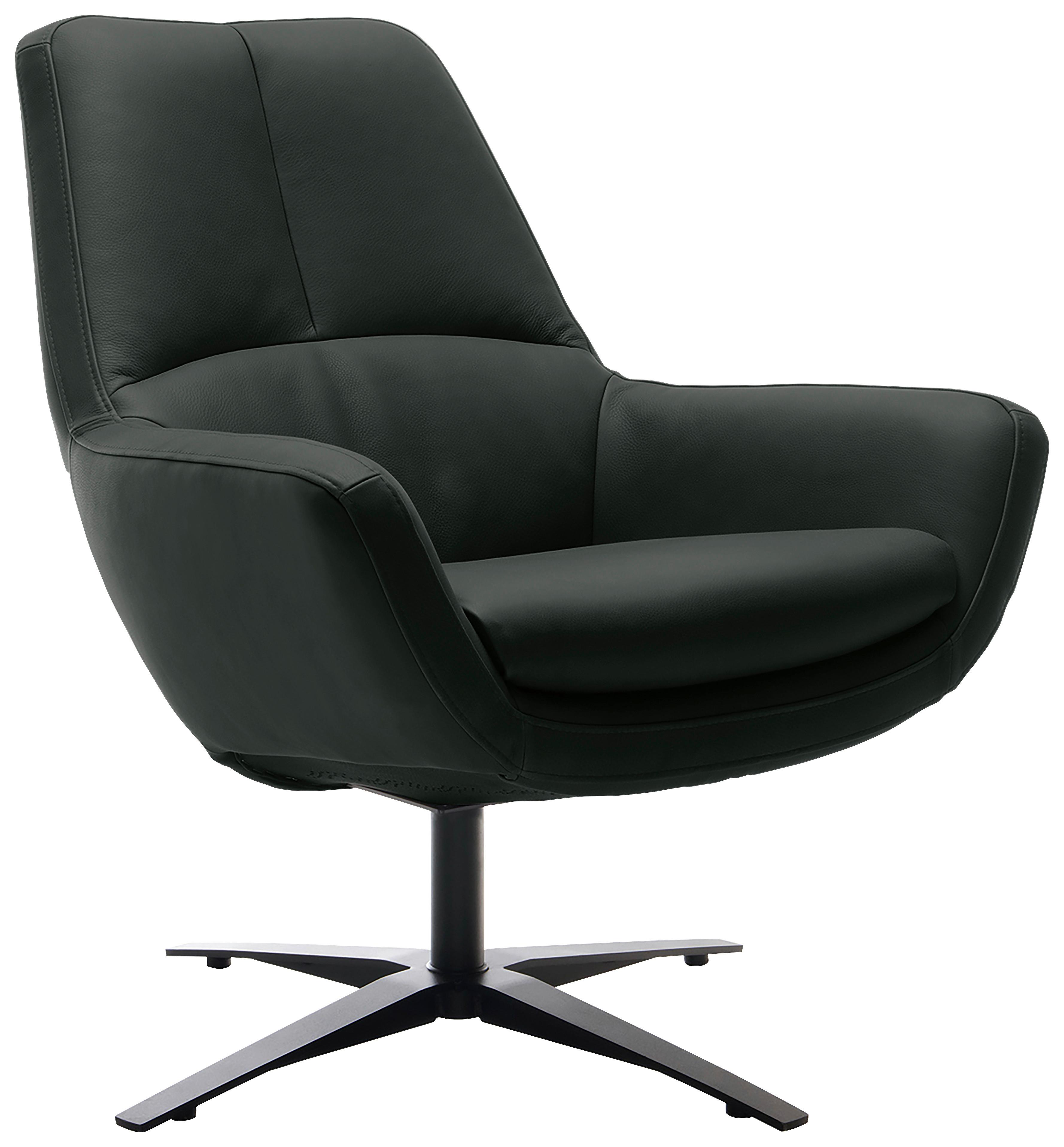 Sessel Be Organic - Schwarz, MODERN, Leder (81/92/83cm) - Trendmanufaktur