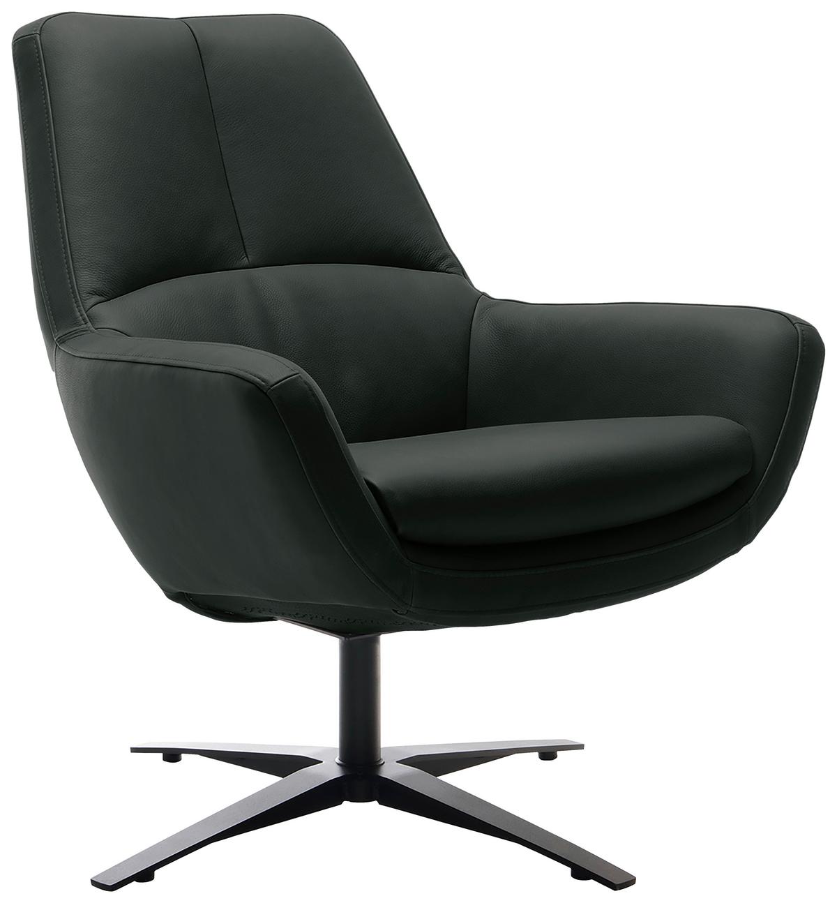 Sessel Be Organic - Schwarz, MODERN, Leder (81/92/83cm) - Trendmanufaktur