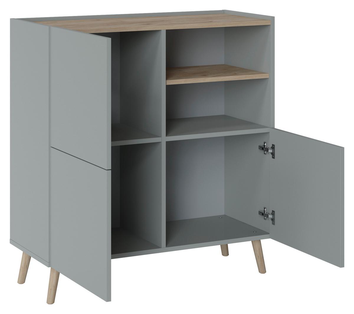 VYSOKÁ KOMODA SKANDI - Konventionell, drevo/kompozitné drevo (99,8/105,3/41,7cm)