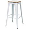 Barhocker Vantaggio High Weiß B: 44 Cm - Weiß, MODERN, Holz/Metall (44/77/44cm) - MID.YOU