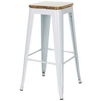 Barhocker Vantaggio High Weiß B: 44 Cm - Weiß, MODERN, Holz/Metall (44/77/44cm) - MID.YOU