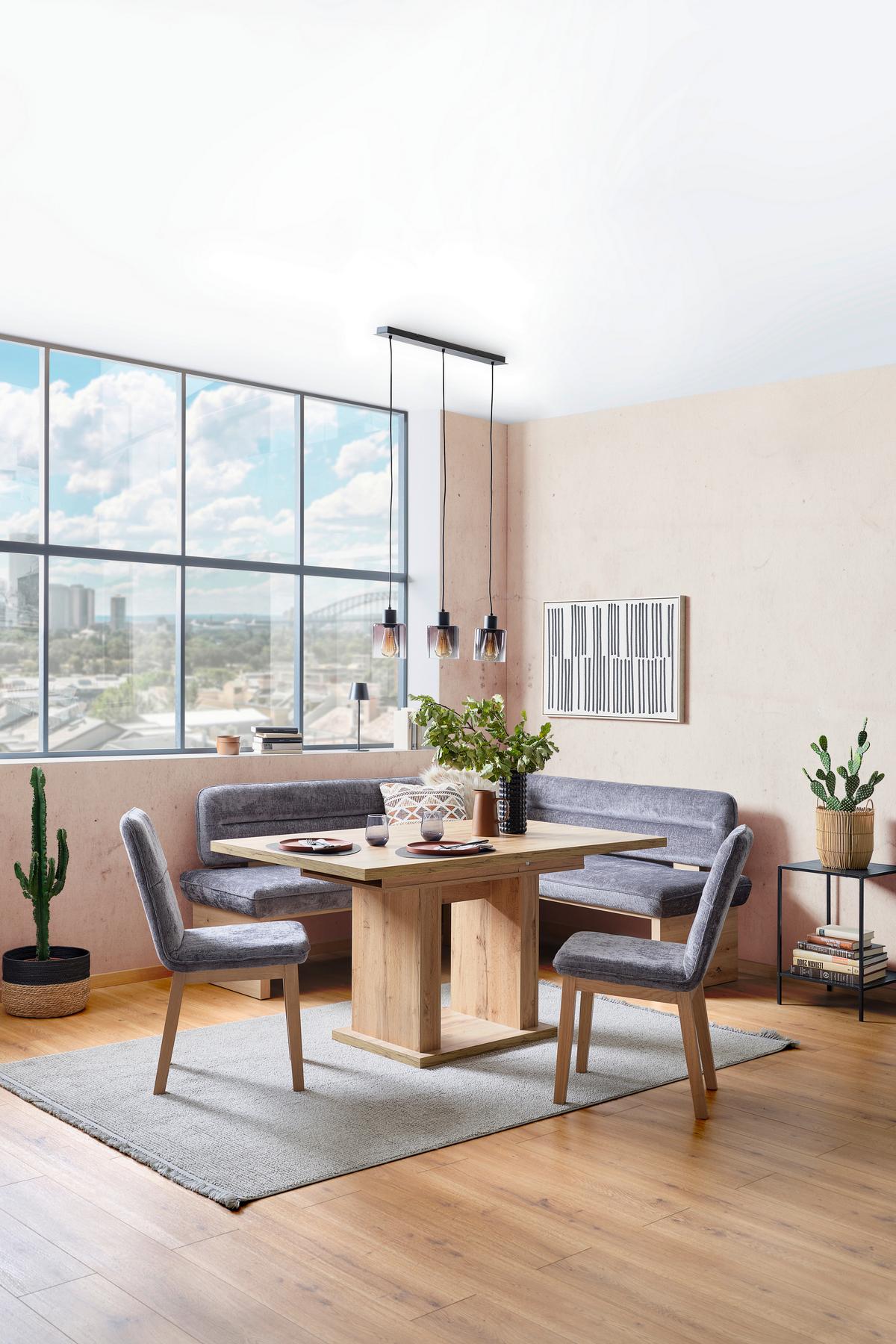 Eckbank Beluna Ii - Eichefarben/Anthrazit, KONVENTIONELL, Holz/Textil (212/170cm) - James Wood