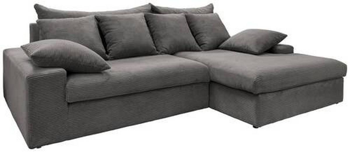 Ecksofa Avellino Grau S: 278/200 Cm - Schwarz/Grau, MODERN, Textil (278/200cm) - Livetastic