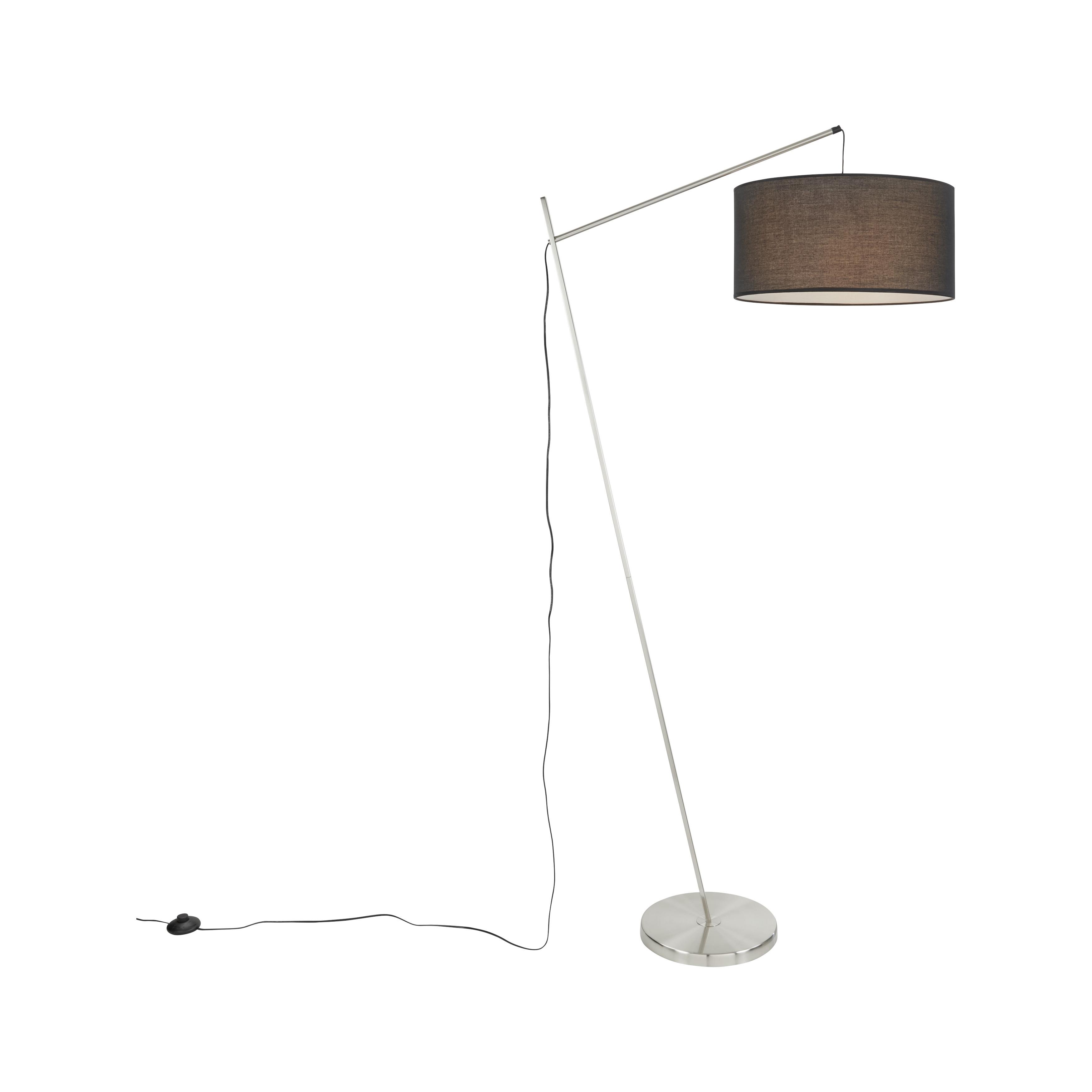 Stojací Svítidlo Aurelia Černá - černá/hnědá, Moderní, kov/textil (80/25/163cm) - Bessagi Home