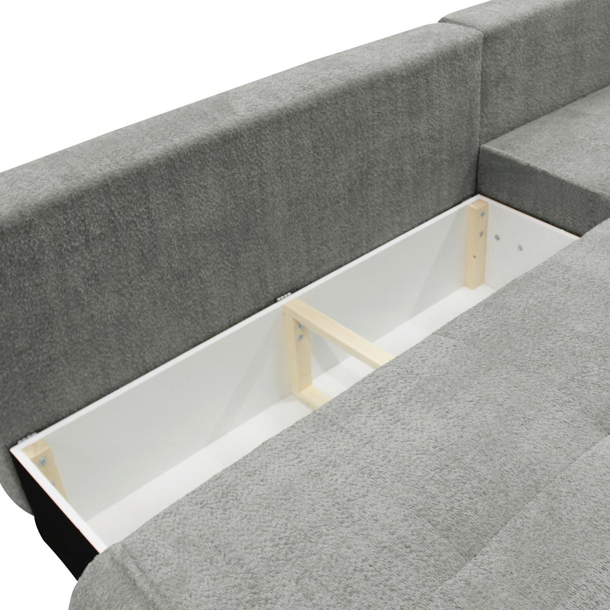 Ecksofa Paros Grau 277x179 Cm - Schwarz/Grau, Design, Textil (277/179cm) - MID.YOU