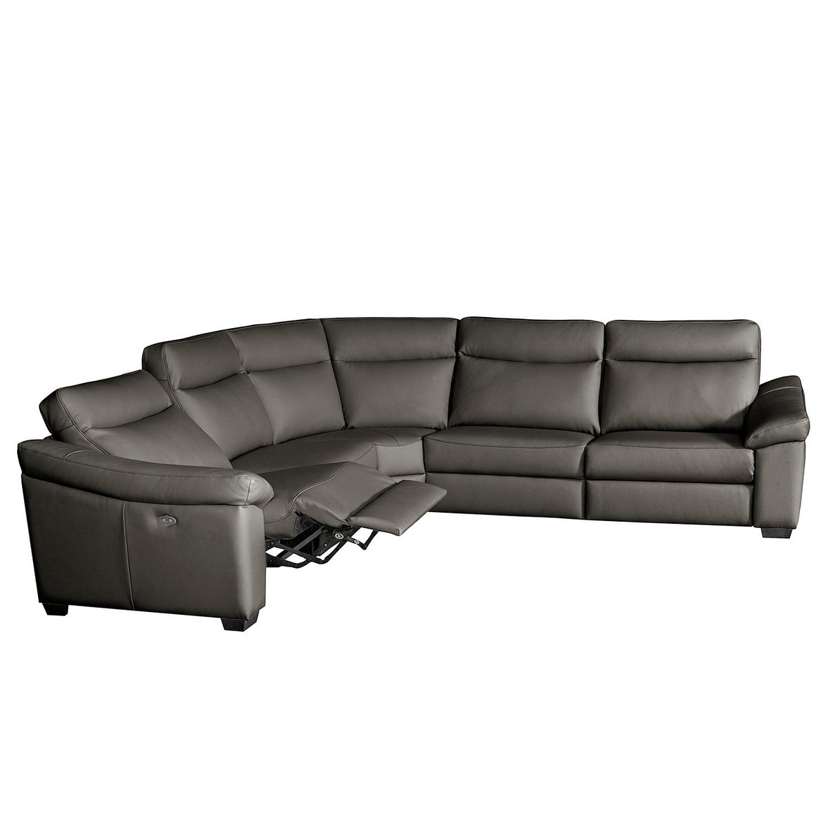 Ecksofa Dakar Anthrazit B: 299x299 Cm - Anthrazit/Schwarz, Design, Leder (299/299cm) - Livetastic