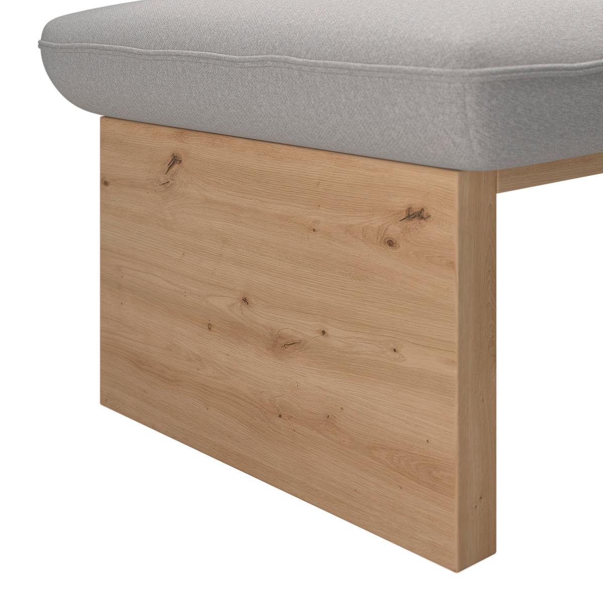 Eckbank Beluna Ii Webstoff Hellgrau, B: 212cm - Eichefarben/Hellgrau, KONVENTIONELL, Holz/Textil (212/170cm) - James Wood