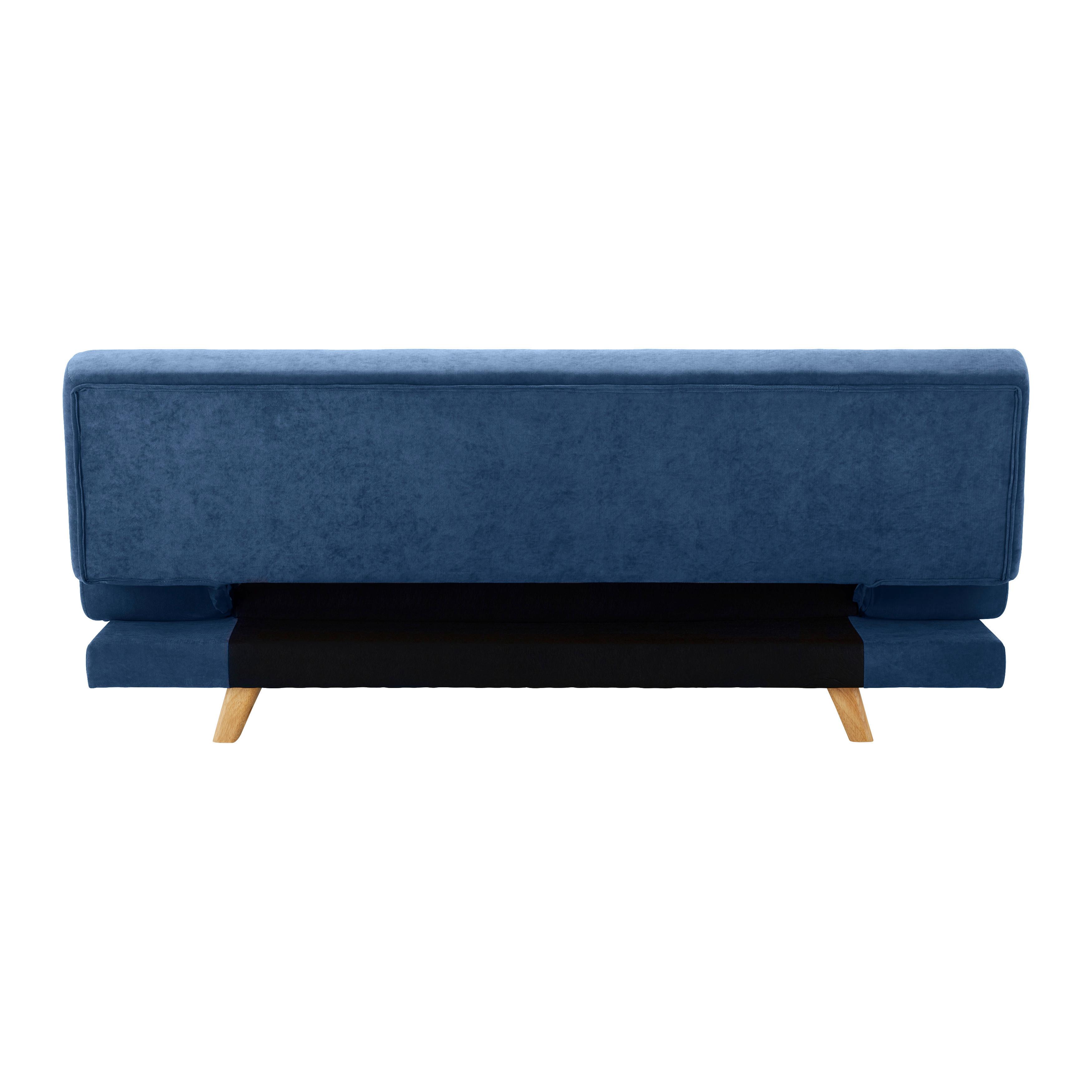 Pohovka Funky Modrá - prírodné farby/modrá, Moderný, drevo/textil (183/73/79cm) - Bessagi Home