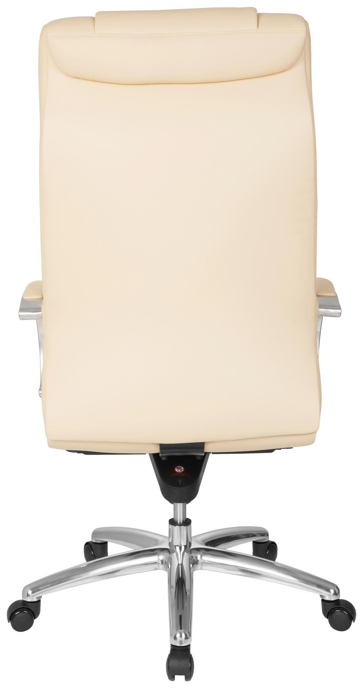 Chefsessel Xxl G 600 Lederlook Beige Bis 150 Kg - Beige/Silberfarben, Basics, Kunststoff/Textil (60/131/49cm) - MID.YOU