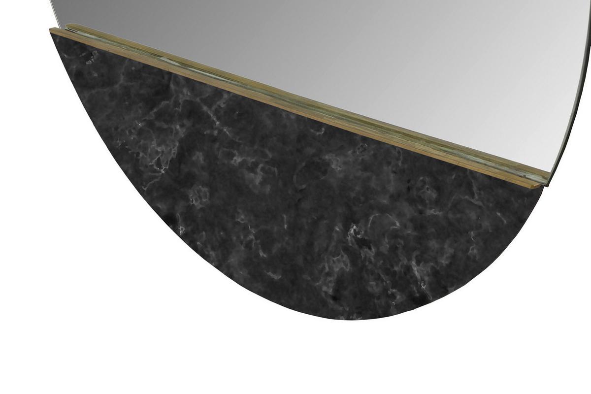 Wandspiegel Duke 125 Schwarz - Schwarz, Basics, Glas/Stein (3/70/70cm) - Kayoom