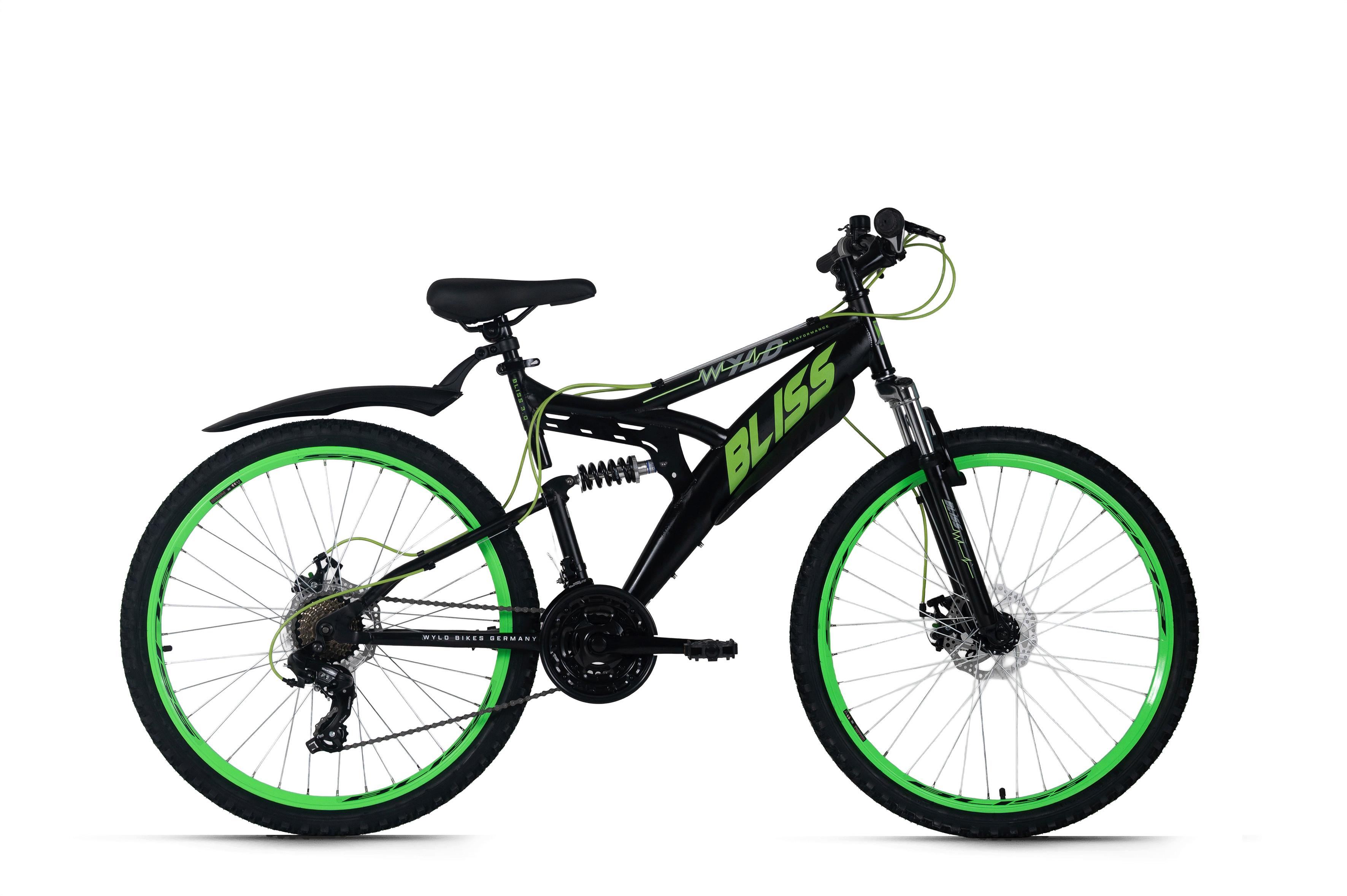 WYLD Mountainbike Fully Bliss schwarz/Grün 26'' - Schwarz, LIFESTYLE, Metall (25/140/60cm)