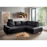 Eckschlafsofa Positano Schwarz S: 265x206 Cm - Wildeiche/Schwarz, MODERN, Textil (265/206cm) - Livetastic