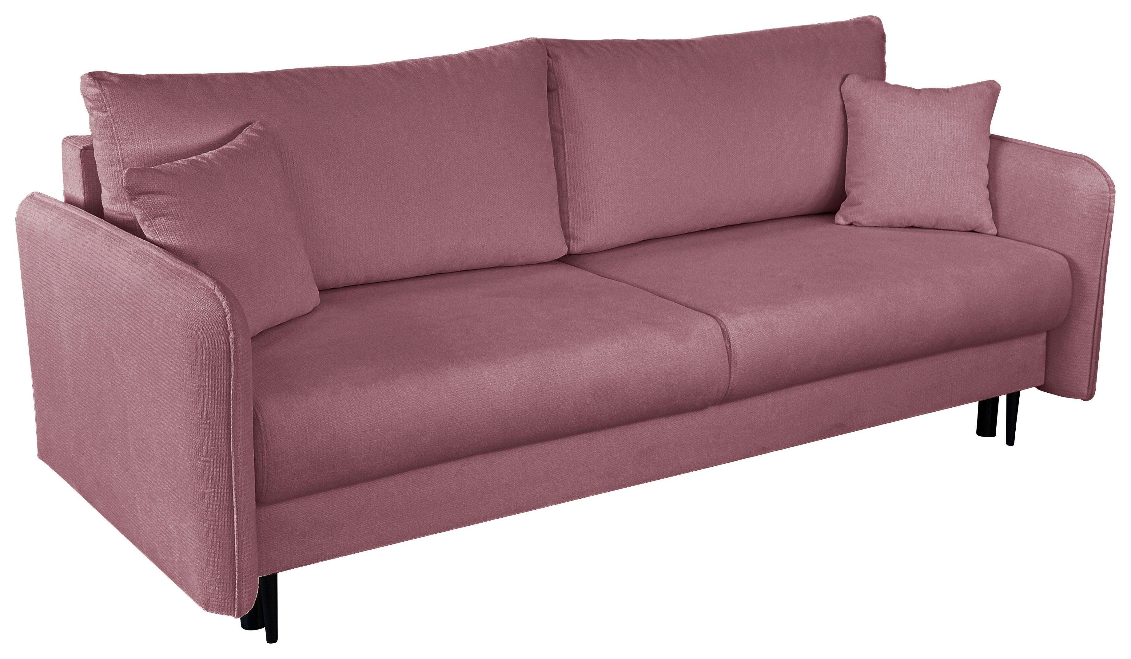 Schlafsofa Carine Mit Bettkasten Rosa B: 216 Cm - Schwarz/Weiß, Design, Textil (216/96/102cm) - MID.YOU