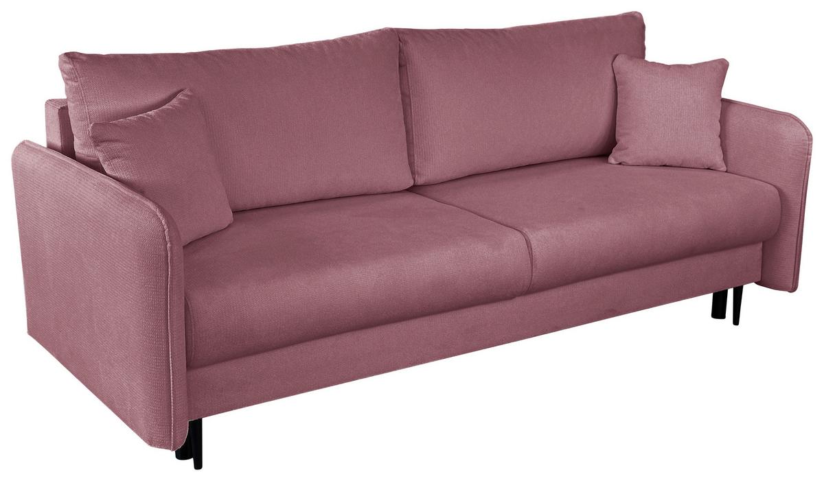 Schlafsofa Carine Mit Bettkasten Rosa B: 216 Cm - Schwarz/Weiß, Design, Textil (216/96/102cm) - MID.YOU