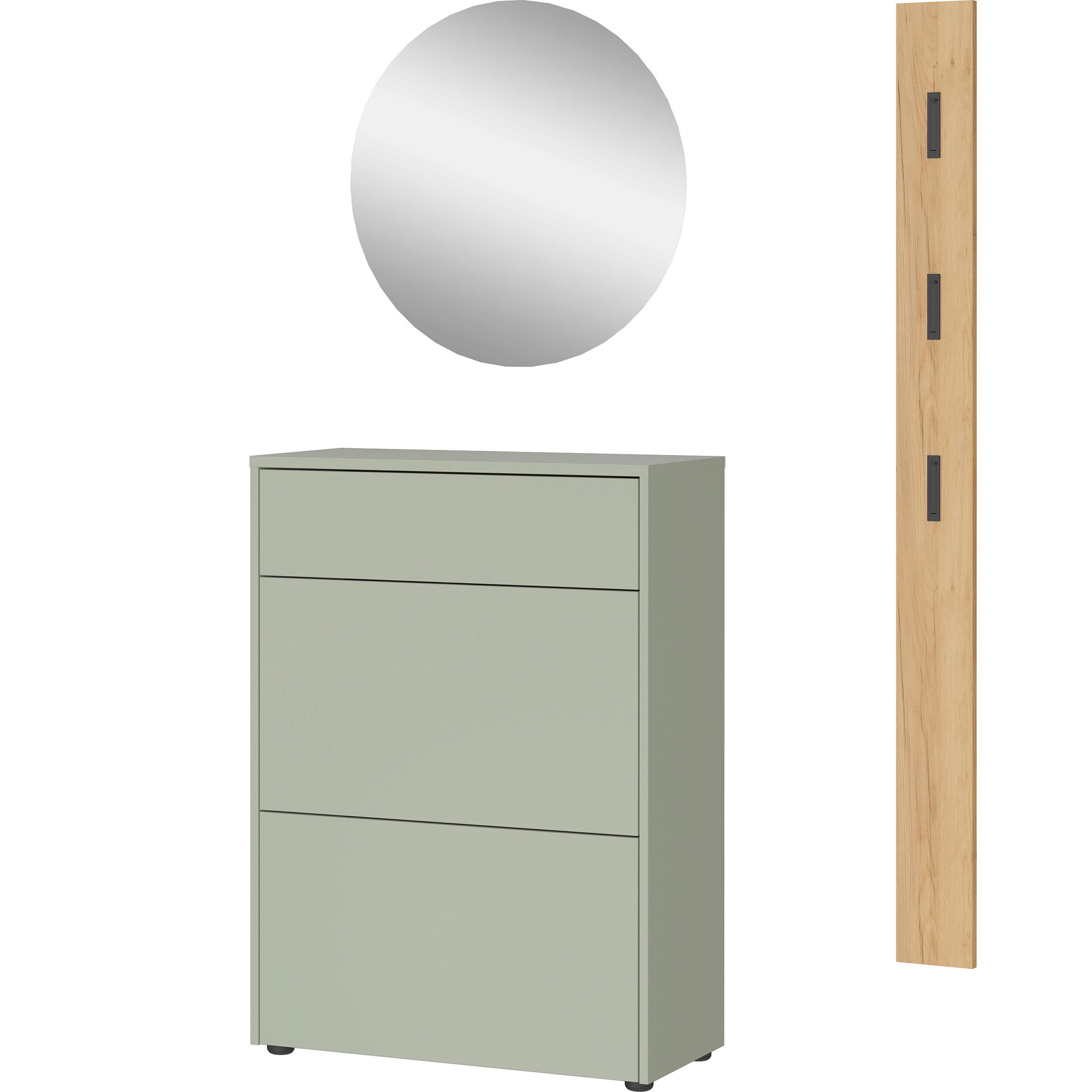 Garderobe Gw-binetto 3-teilig Grün/eichefarben B: 100 Cm