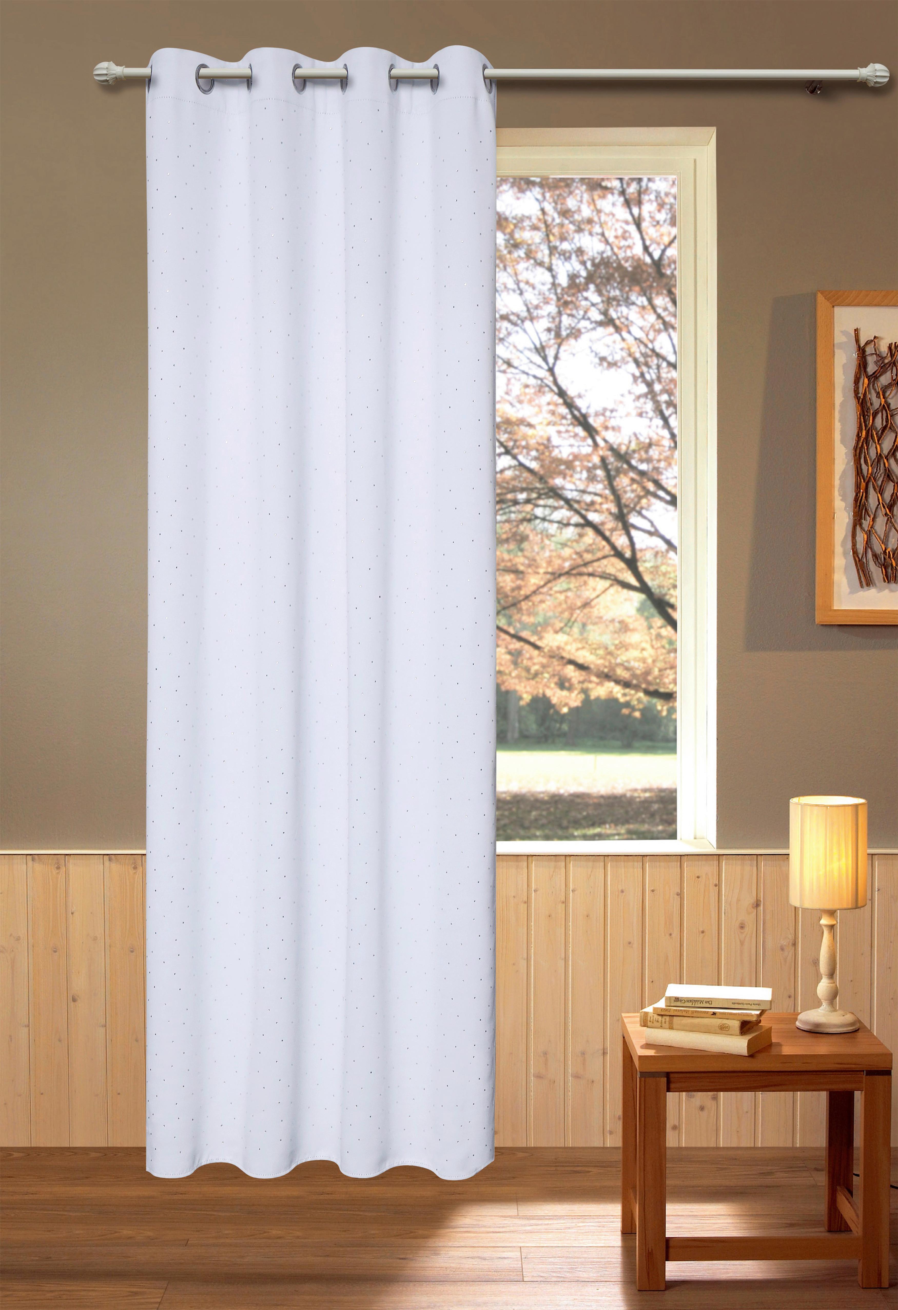 Verdunkelungsvorhang Chrisi - Weiß, ROMANTIK / LANDHAUS, Textil (135/245cm) - James Wood