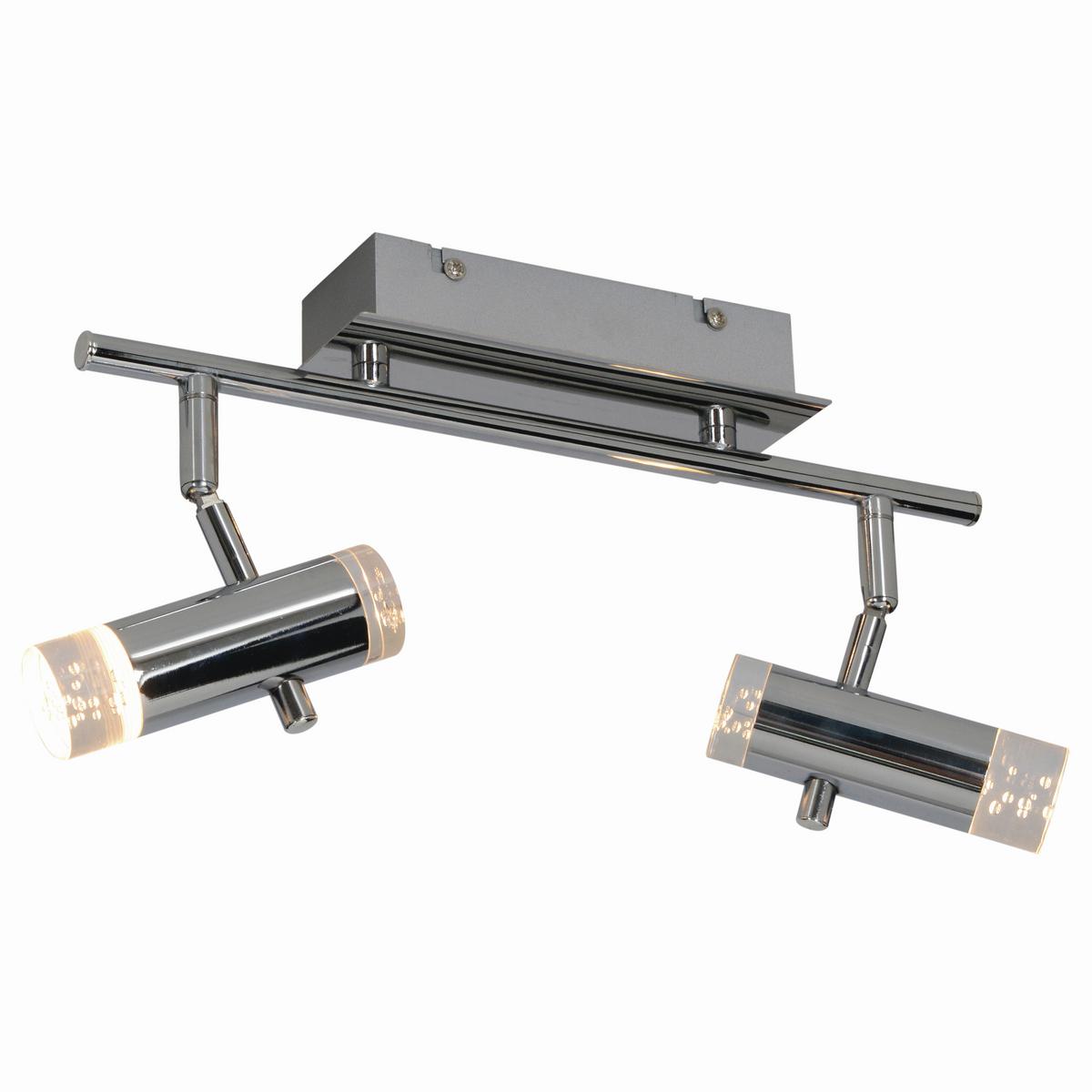 Strahler Garda 2-flammig L: 34 Cm - Klar/Chromfarben, Basics, Kunststoff/Metall (34cm) - Näve